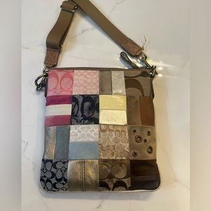 Coach Patchwork Crossbody Bag - Pink, Blue, Gold, Brown